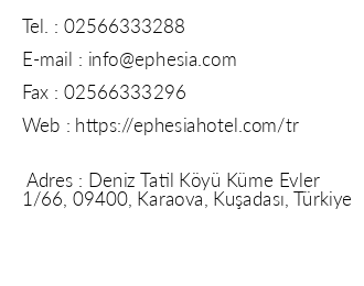 Ephesia Resort Hotel iletiim bilgileri